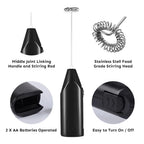 Portable Mini Electric Milk Frother – Stainless Steel Whisk, for Coffee, Matcha & More