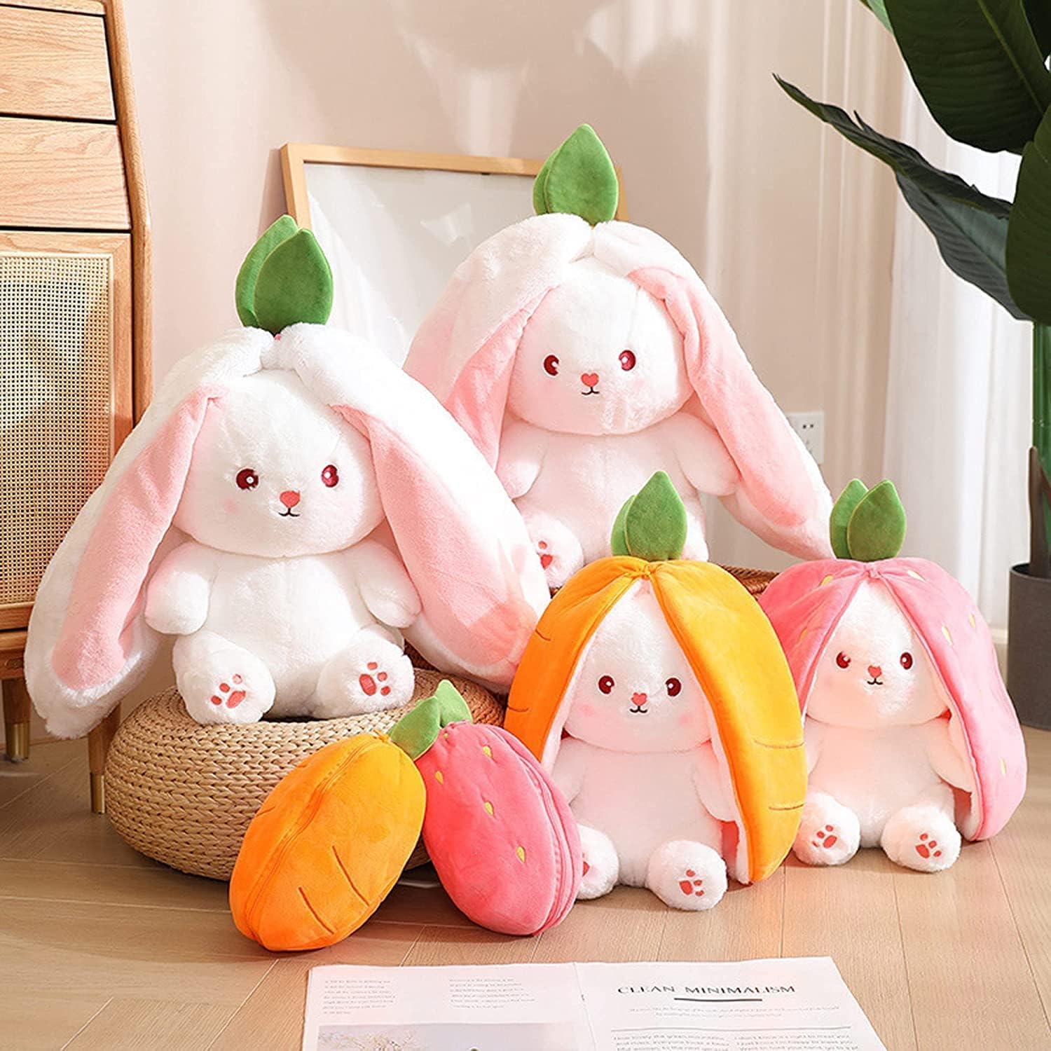 🐰🥚Easter Early Sale 49% OFF 2-In-1 Design 🍓Strawberry 🐰Rabbit Plush Toy🎀