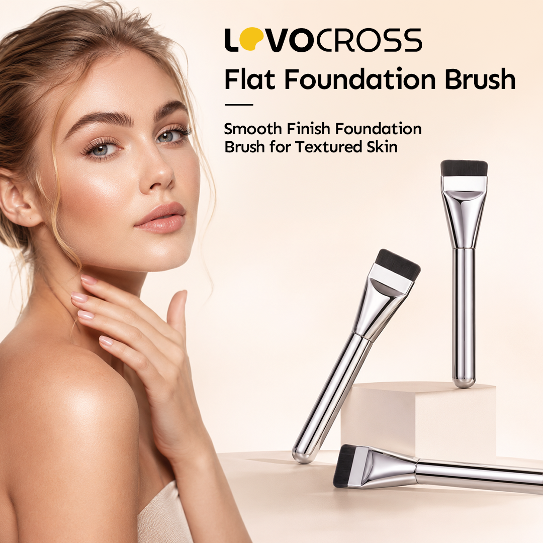 Lovocross Flat Foundation Brush – Streak-Free Airbrushed Finish for Textured & Uneven Skin