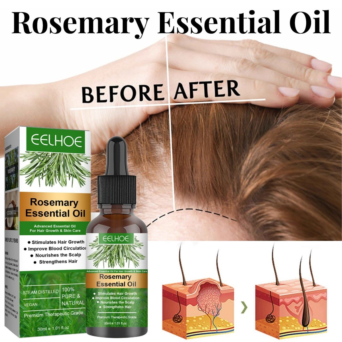 Rosemary Anti-Breakage Nourishing Hair Care Oil - LUNA